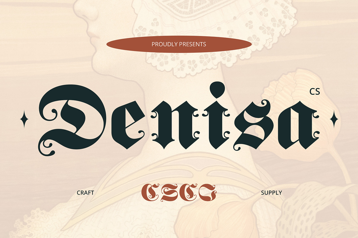 CS Denisa – Blackletter Font, a Blackletter Font by Craft Supply Co. (Photo 1 of 8)