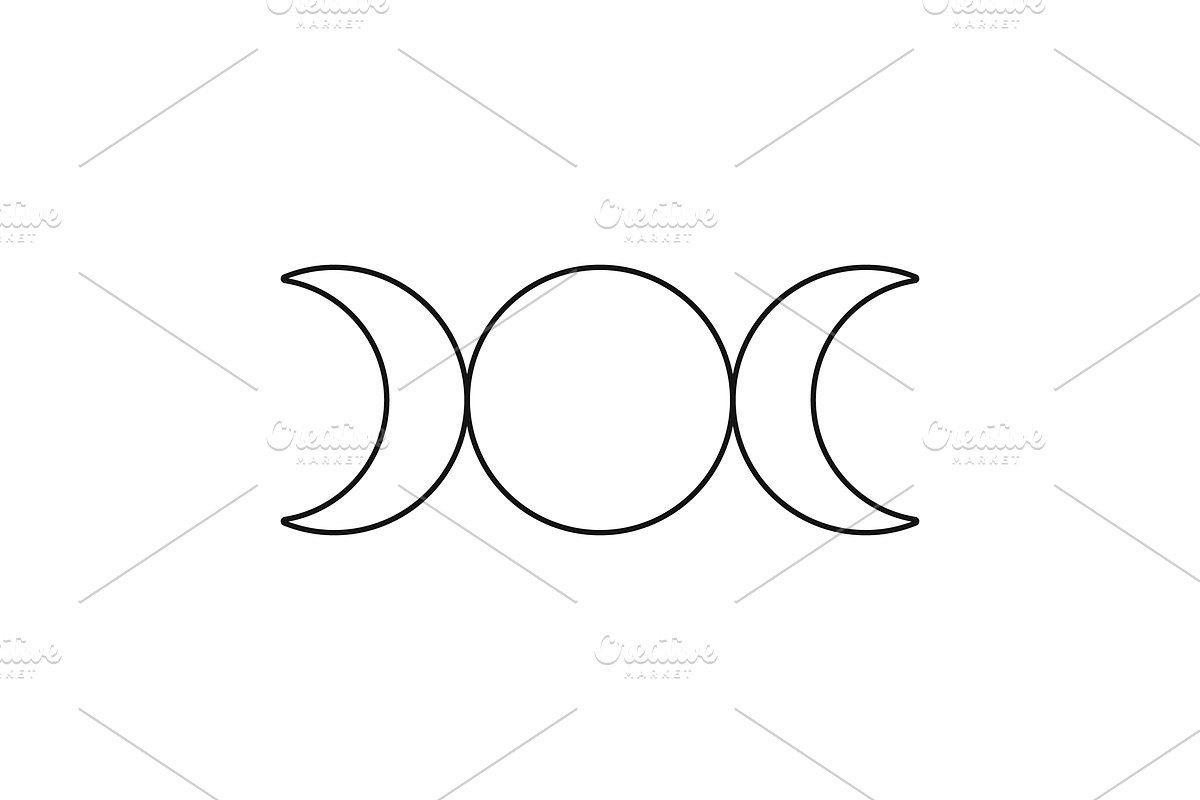 Triple Goddess Symbol Vectors, an Object Graphic by MelanthaGraphics (Photo 3 of 4)