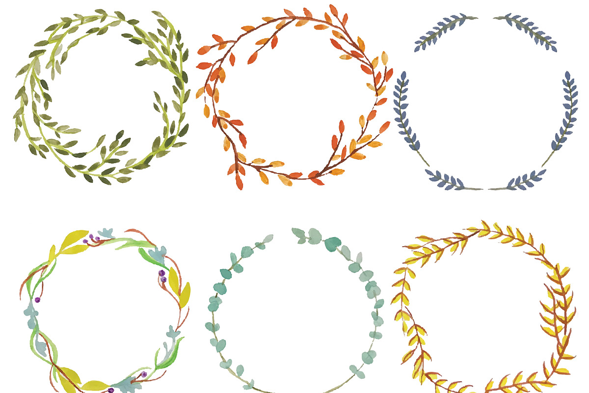 Hand Painted Watercolor Wreaths, an Illustration by Valeri Nick (Photo 2 of 5)