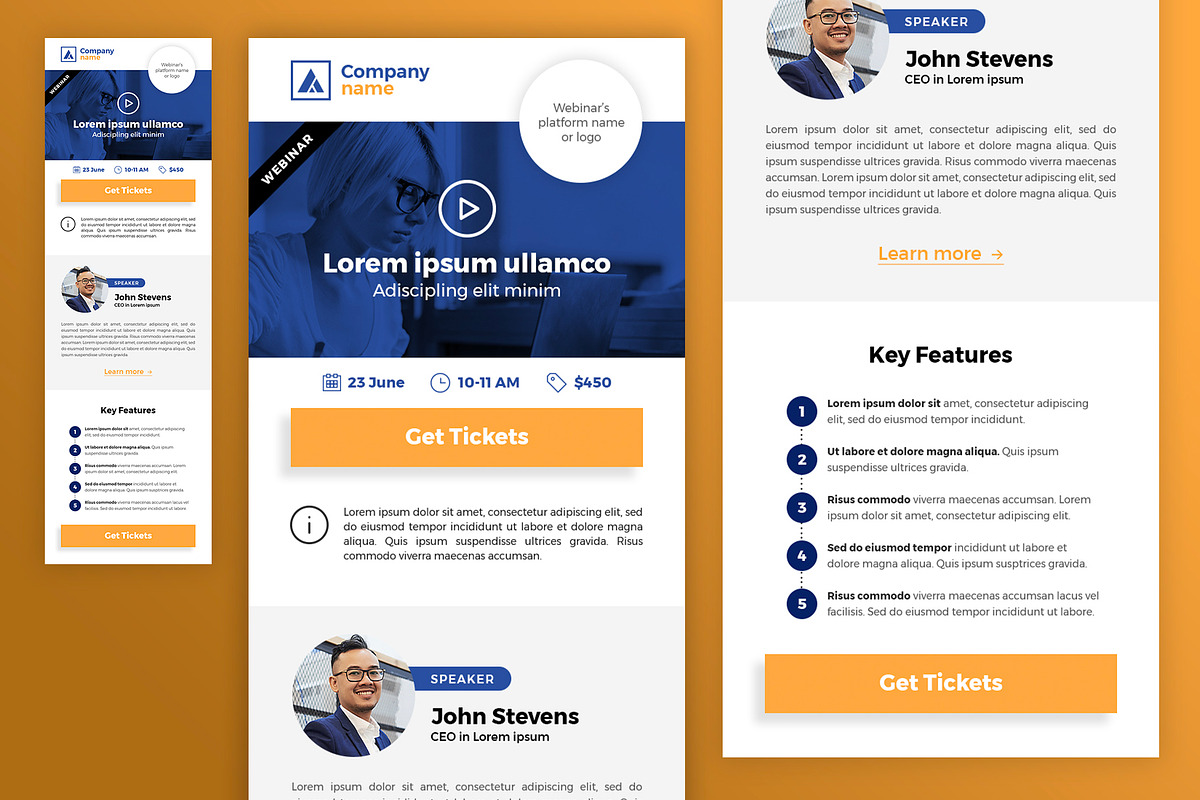 Webinar Email Invitation PSD, an Email Template by Better Be a Designer (Photo 4 of 4)