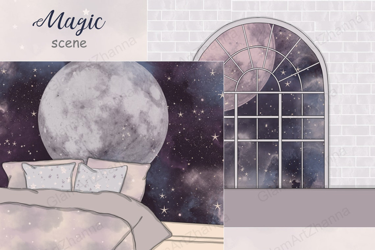 Magic Scene, a Decorative Illustration by GlamArtZhanna (Photo 1 of 2)