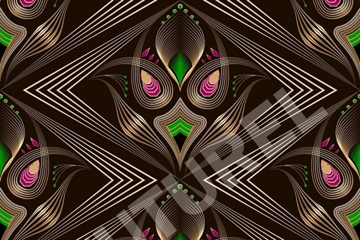 Seamless art deco modern pattern, a Pattern Graphic by Futurel (Photo 2 of 3)