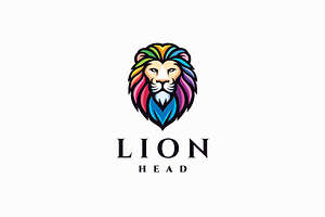 Colorful Lion Head Logo Template, a Branding & Logo Template by yopie
