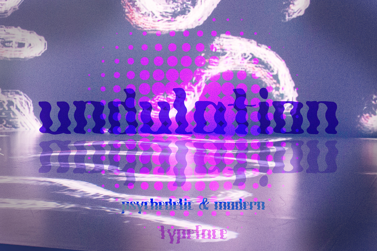Undulation. Psychedelic Typeface, a Sans Serif Font by LABFcreations
