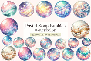 Pastel Soap Bubbles Clipart, an Illustration by DreamArtGraphic