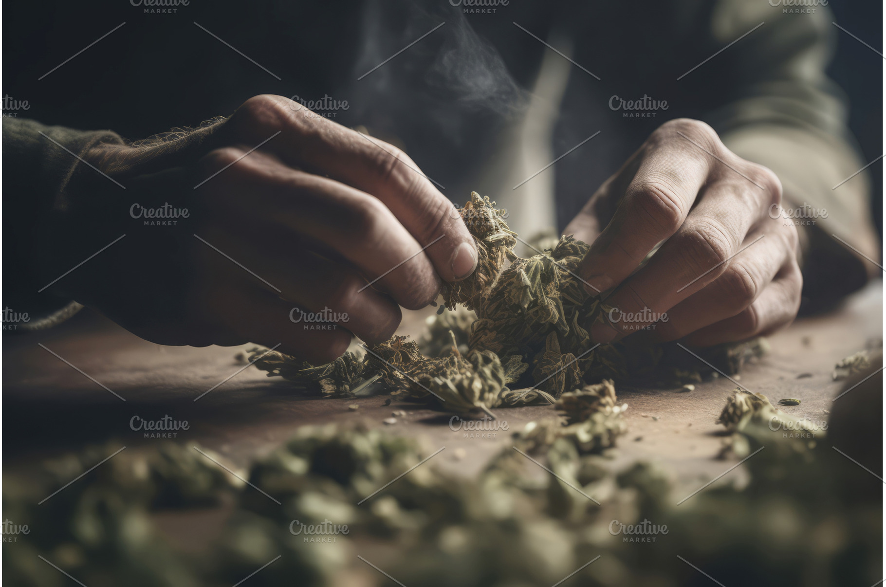 Man examines ganja. Generate AI, a Nature Photo by Ylivdesign