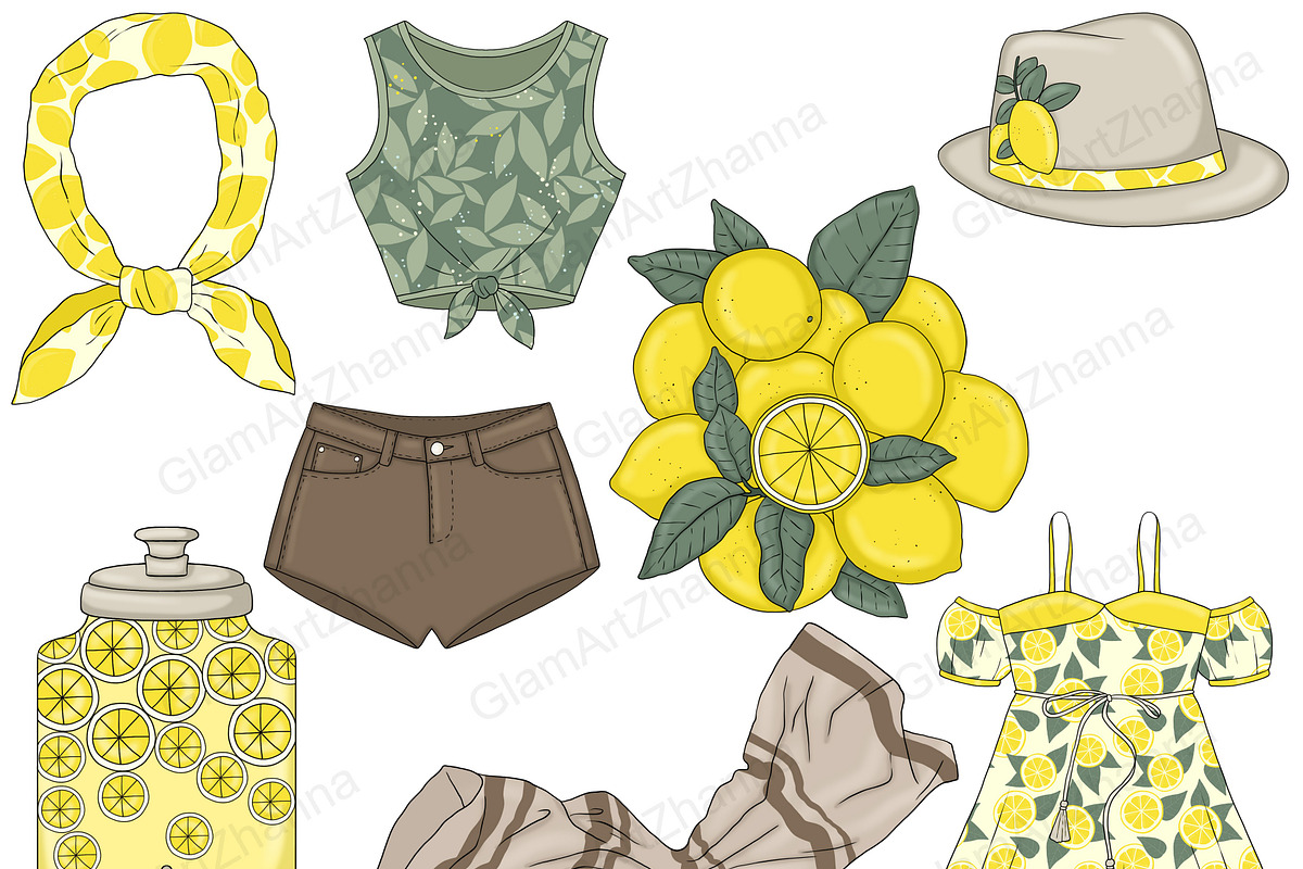 Lemon Clipart, a Food Illustration by GlamArtZhanna (Photo 4 of 5)