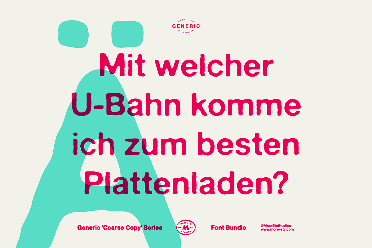 Generic – Coarse Copy (3 Fonts), a Sans Serif Font by More Etc. Studios (Photo 4 of 9)
