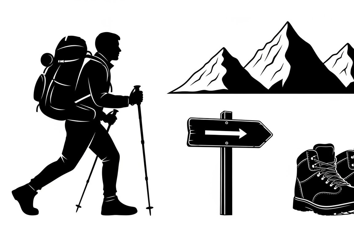 Hiking Adventure Silhouette Bundle, an Illustration by yasushie (Photo 47 of 51)