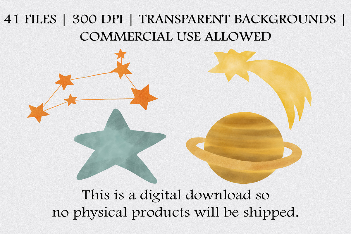 Watercolor Space Clipart Set, an Illustration by CropUp Creative (Photo 4 of 4)