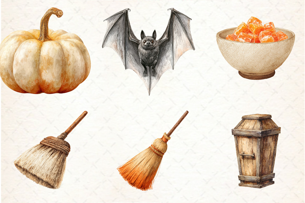 Neutral Halloween Clipart, an Illustration by Libby Wishes (Photo 3 of 6)