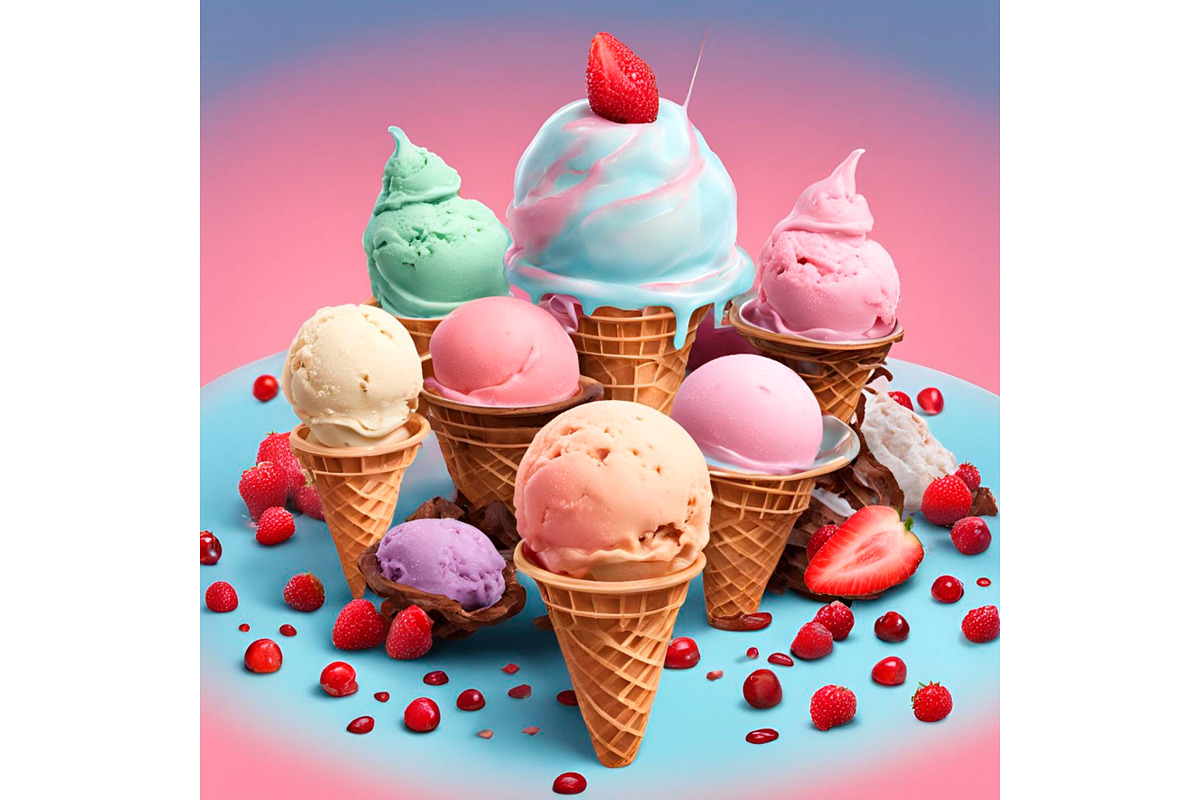 SET Ice Cream Sweet Dessert, a Background Graphic by IrySha (Photo 6 of 8)