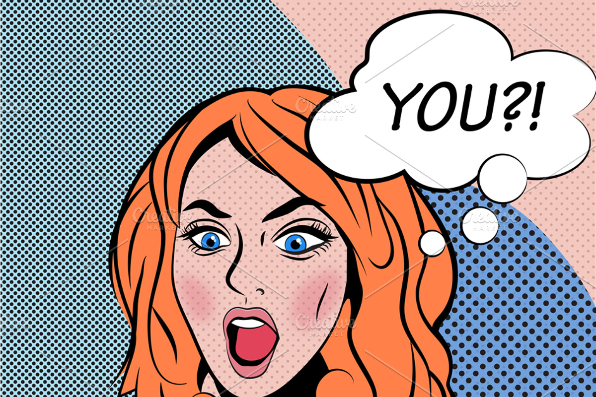 Pop Art Red Head 8040 × 6354 px JPG, an Illustration by Ana Zivick