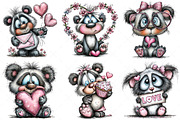 Quirky Valentine's Day Panda Clipart, an Illustration by Craft Nest (Thumbnail 9 of 9)