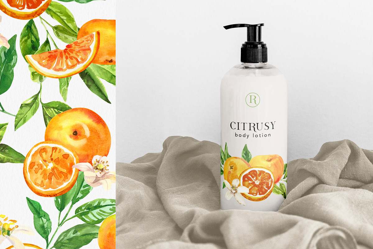 Citrusy Fruits watercolor collection, a Decorative Illustration by Volha Studio (Photo 2 of 10)