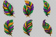 Watercolor Mardi Gras Feathers Clipa, an Illustration by Sublimation Artist (Thumbnail 4 of 6)