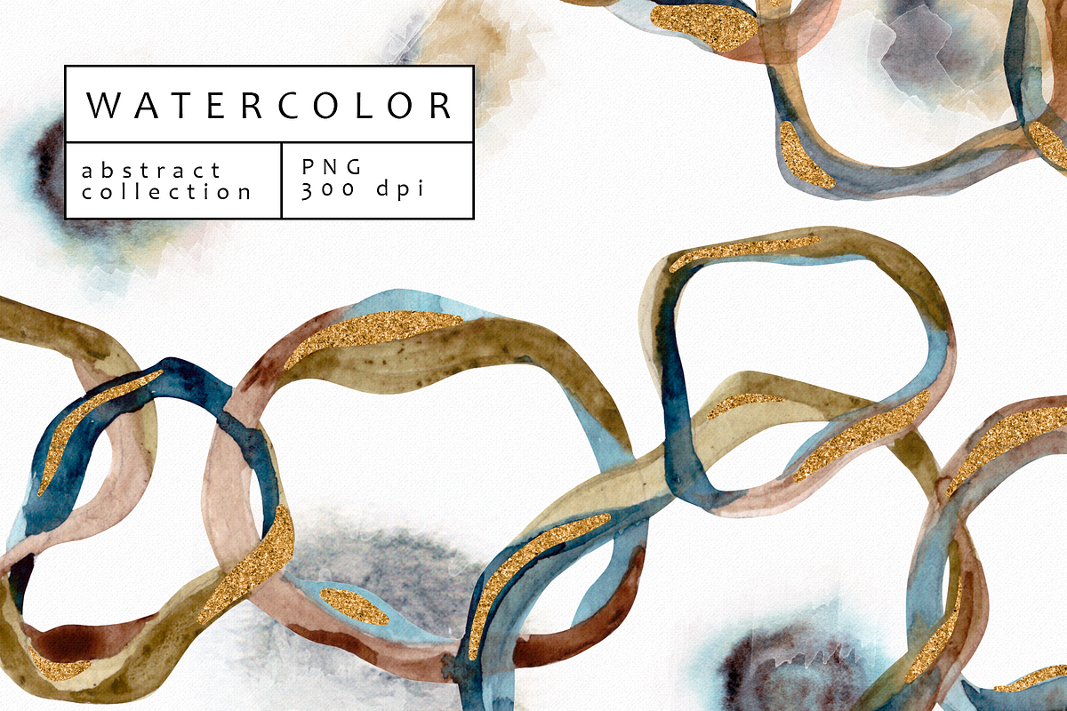 Watercolor and gold abstract, an Object Graphic by Kotozoid (Photo 1 of 4)