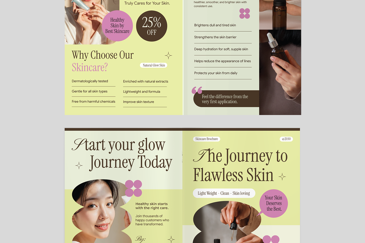 Skincare Bifold Brochure, a Brochure Template by Annora Studio (Photo 6 of 6)