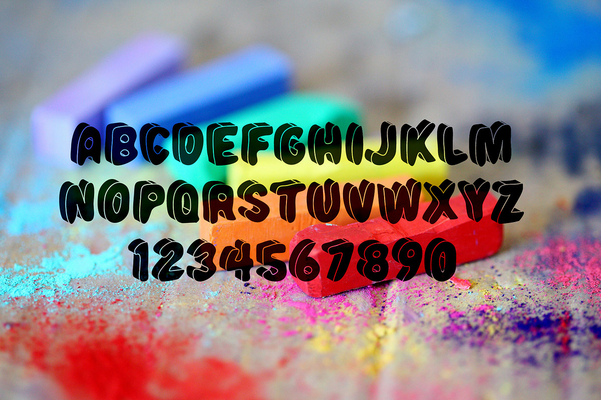 Grigio 3D SVG Color Font preview 8