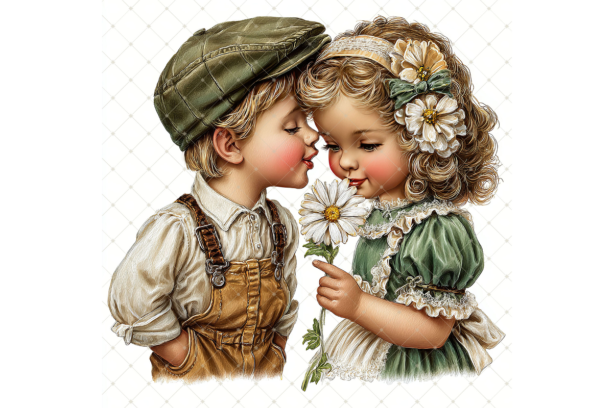 Romantic Daisy Couple Clipart JPG, a Person Illustration by Memories By Lea (Photo 10 of 19)
