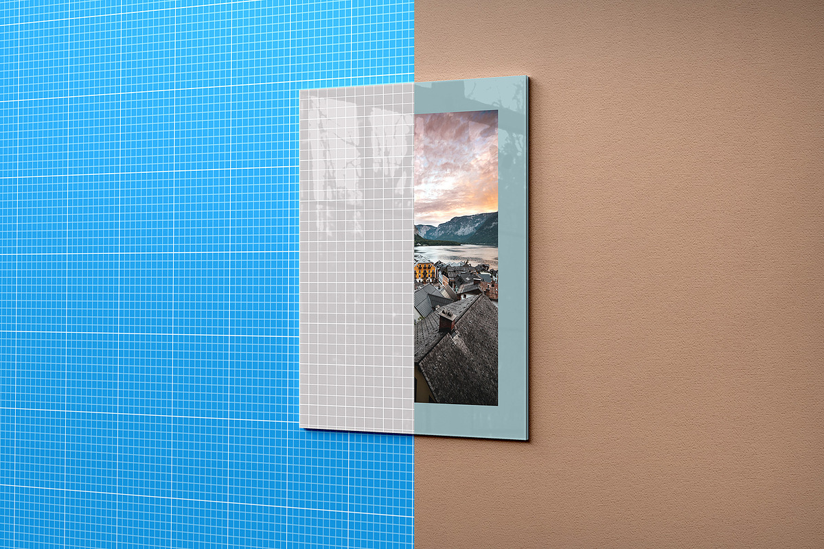 Glass Poster Canvas Mockup - 6 views, an Advertising Mockup by Illusiongraphic (Photo 9 of 18)