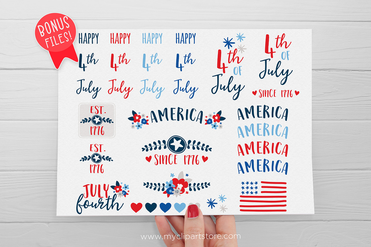 4th July Flowers & Wreaths Clipart, a Seasonal Illustration by MyClipArtStore (Photo 4 of 6)