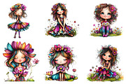 Quirky daisy girl Clip Art, an Illustration by CreationArt (Thumbnail 2 of 5)
