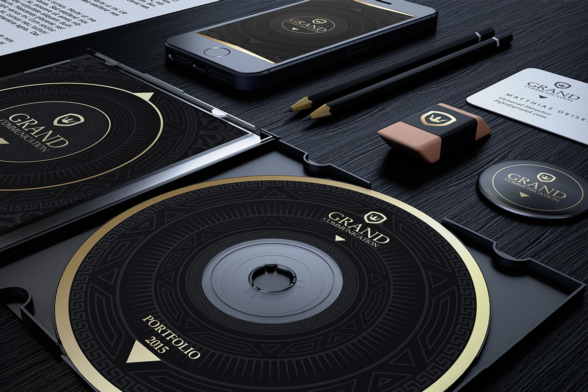 Gold And Black Corporate Identity, a Stationery Template by Marvel (Photo 3 of 5)