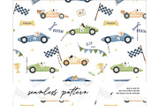 Racing pattern Cat Dog Racer car f1, a Pattern Graphic by Milatoo (Thumbnail 1 of 4)