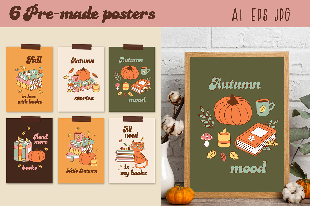 Cozy Autumn Books Clipart Bundle, an Object Illustration by NataKa (Photo 4 of 10)