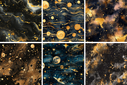 Gold Painted Galaxy Patterns, a Pattern Graphic by PrintablesByFranklyn (Thumbnail 2 of 4)