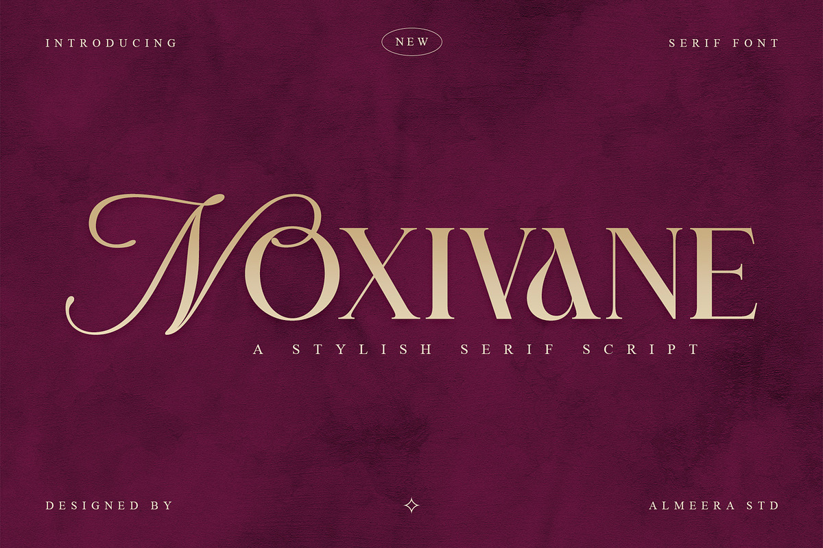 Noxivane — Stylish Serif Script, a Serif Font by Almeera Std (Photo 1 of 10)