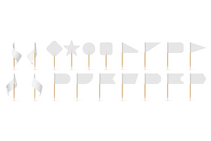 Wooden toothpick white paper flag, an Object Illustration by Buch&Bee