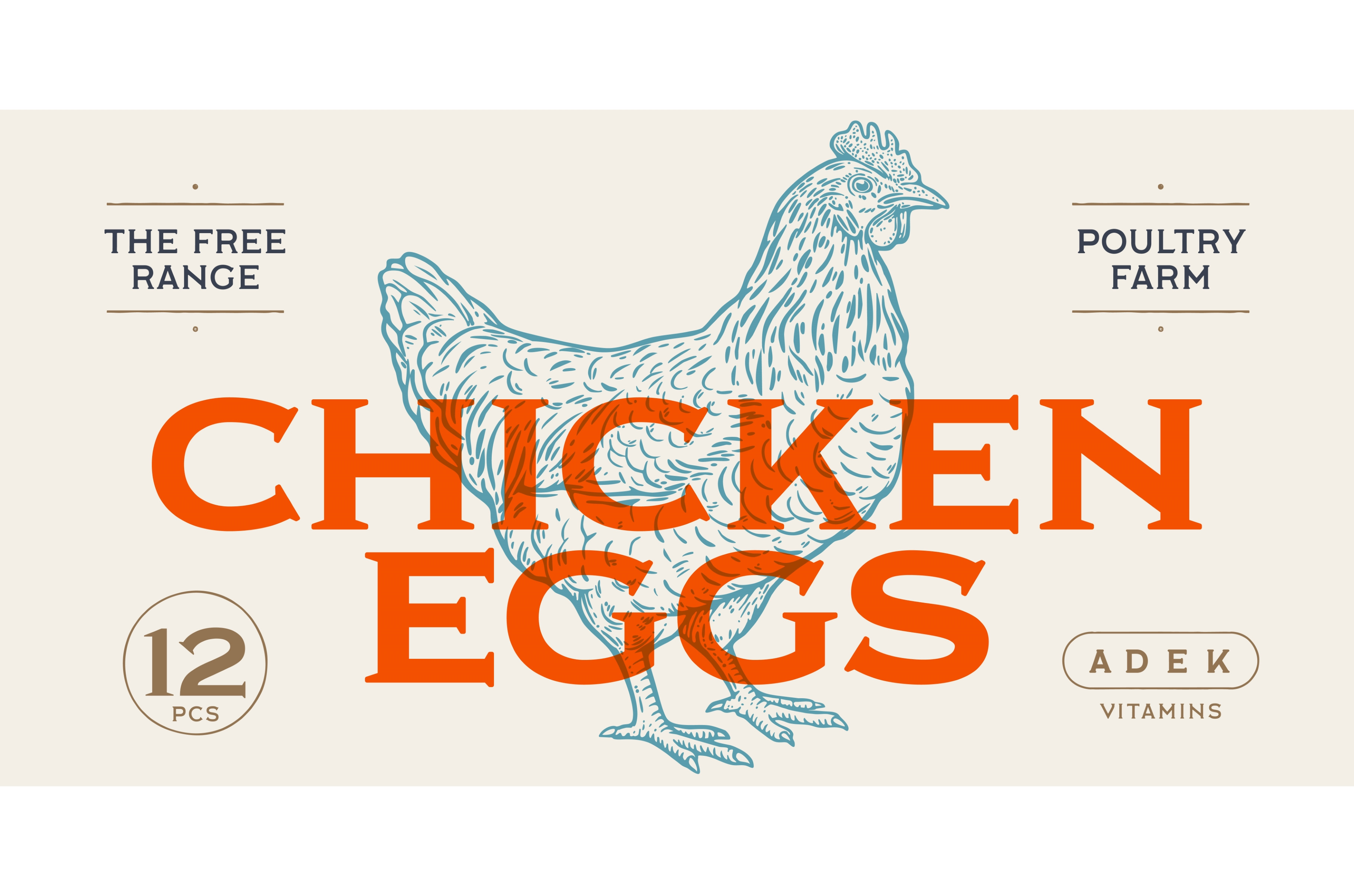 Label, sticker, tag. Chicken, an Animal Illustration by Foxys Graphic