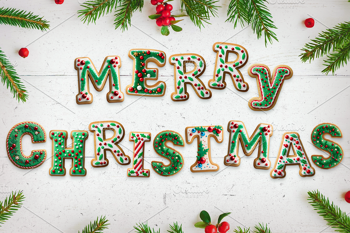 Christmas Alphabet Cookies - PNG, a Decorative Illustration by MP Vault (Photo 2 of 5)