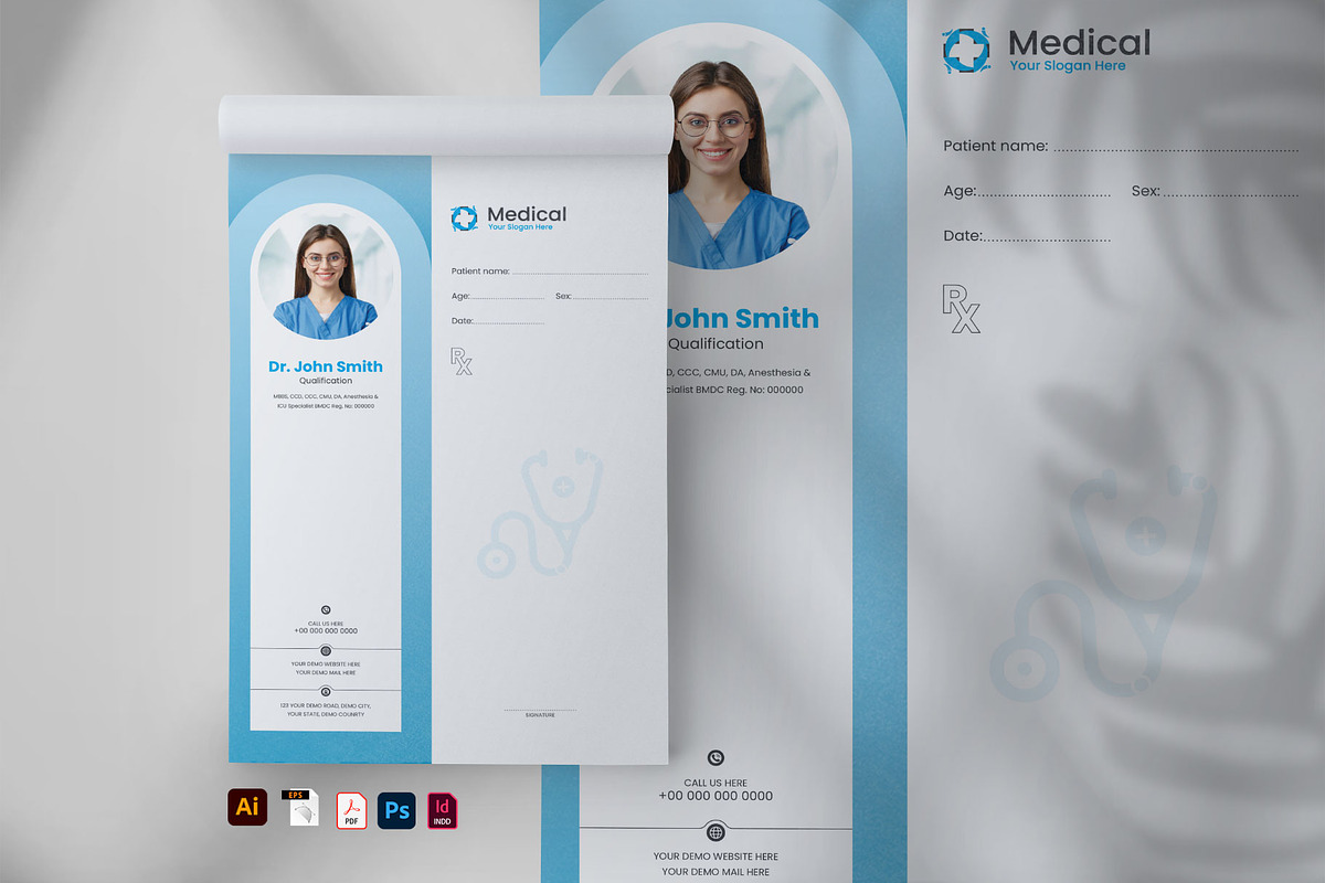 Doctor prescription pad design, a Stationery Template by Tanmoy Topu (Photo 1 of 2)