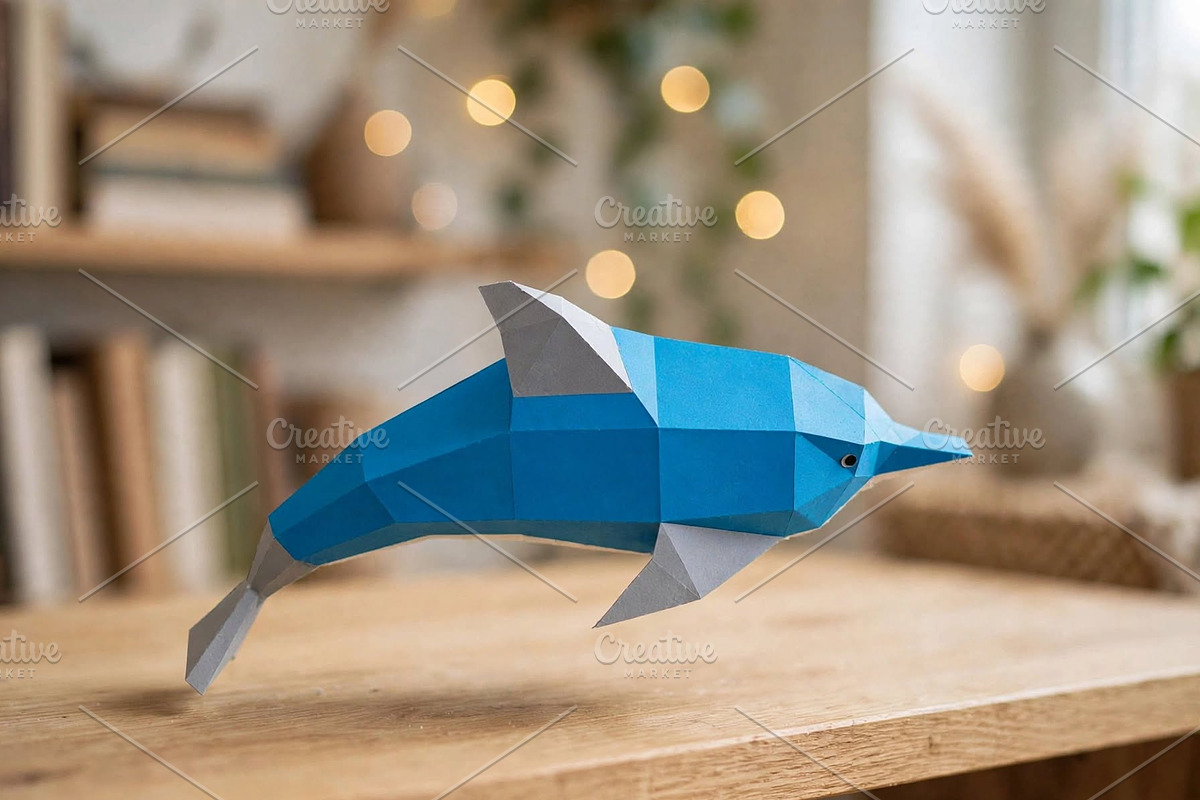 Dolphin wall art - 3d papercraft, a Card Template by PAPER amaze (Photo 2 of 6)