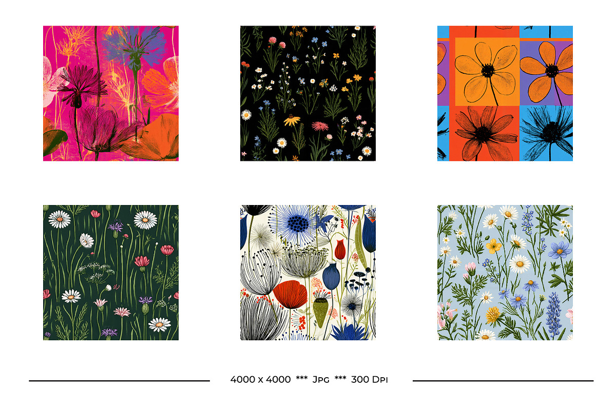 Wildflower Vintage Art Designs, a Pattern Graphic by karenfoleyphoto (Photo 9 of 12)