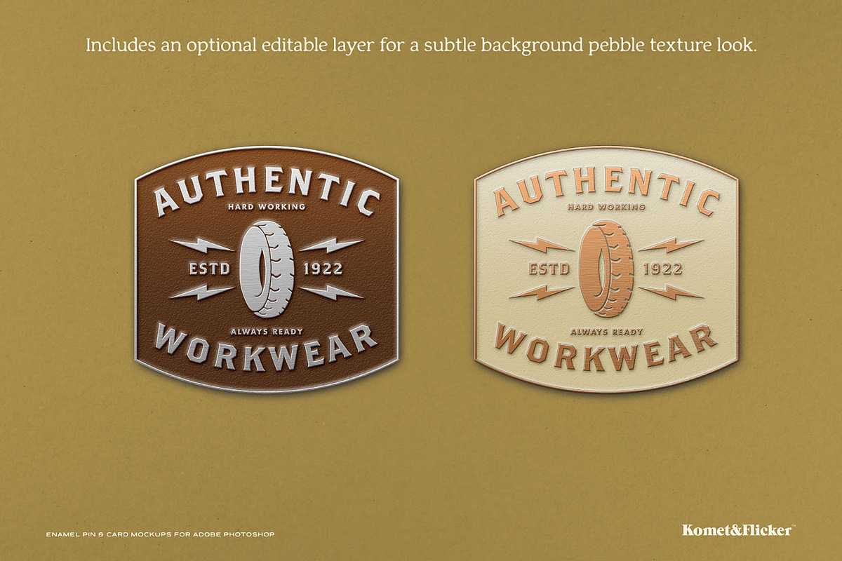 Enamel Pin & Card Mockups, a Merchandise Mockup by Komet & Flicker (Photo 12 of 18)