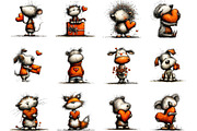 Valentines Whimsical Animals Clipart, an Illustration by Designking (Thumbnail 3 of 5)