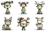 Cute Christmas Reindeer Clipart, an Illustration by DreamArtGraphic (Thumbnail 5 of 5)