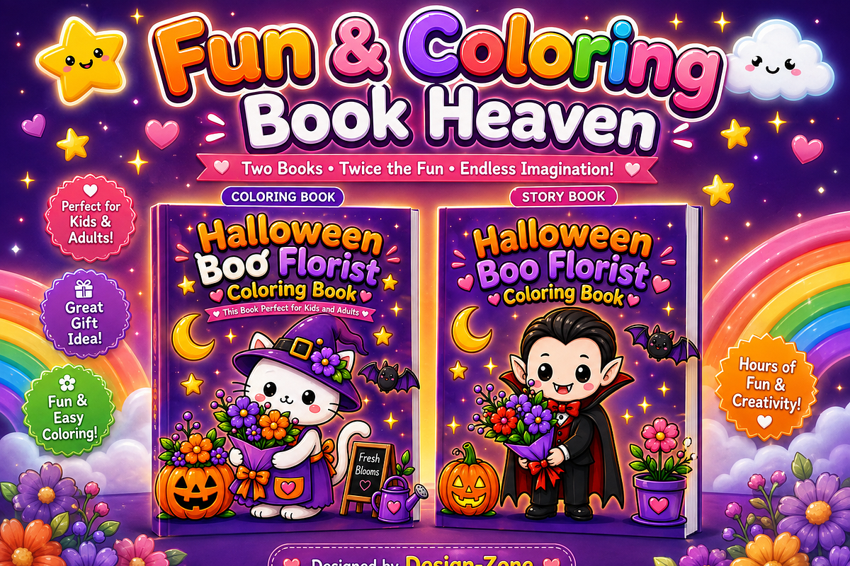 Halloween Boo Florist Coloring Book, a Seasonal Illustration by Design Zone (Photo 2 of 5)