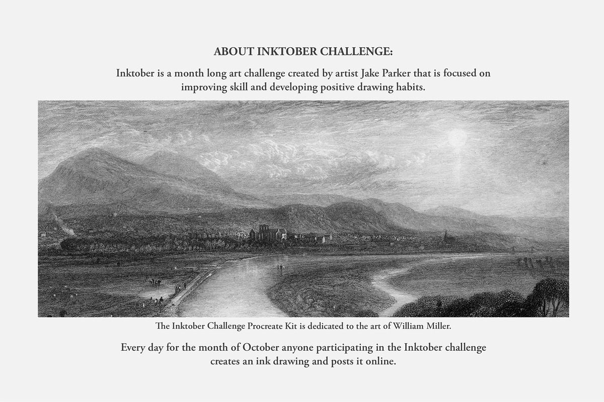 The Inktober Challenge Procreate Kit, a Brush Add-On by Digi Life (Photo 2 of 9)