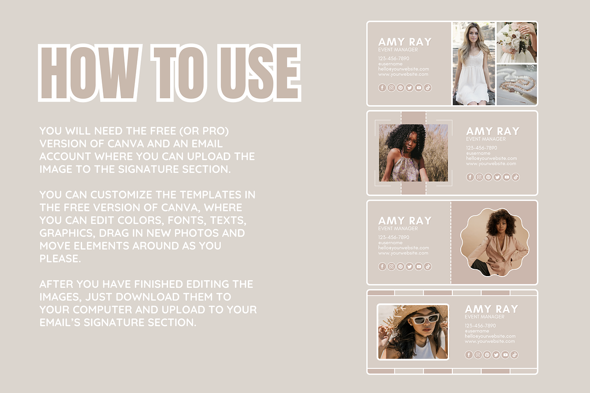 Canva Email Signature Bundle, an Email Template by SunshineStudioBoutique (Photo 3 of 9)