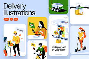 Isometric delivery illustrations