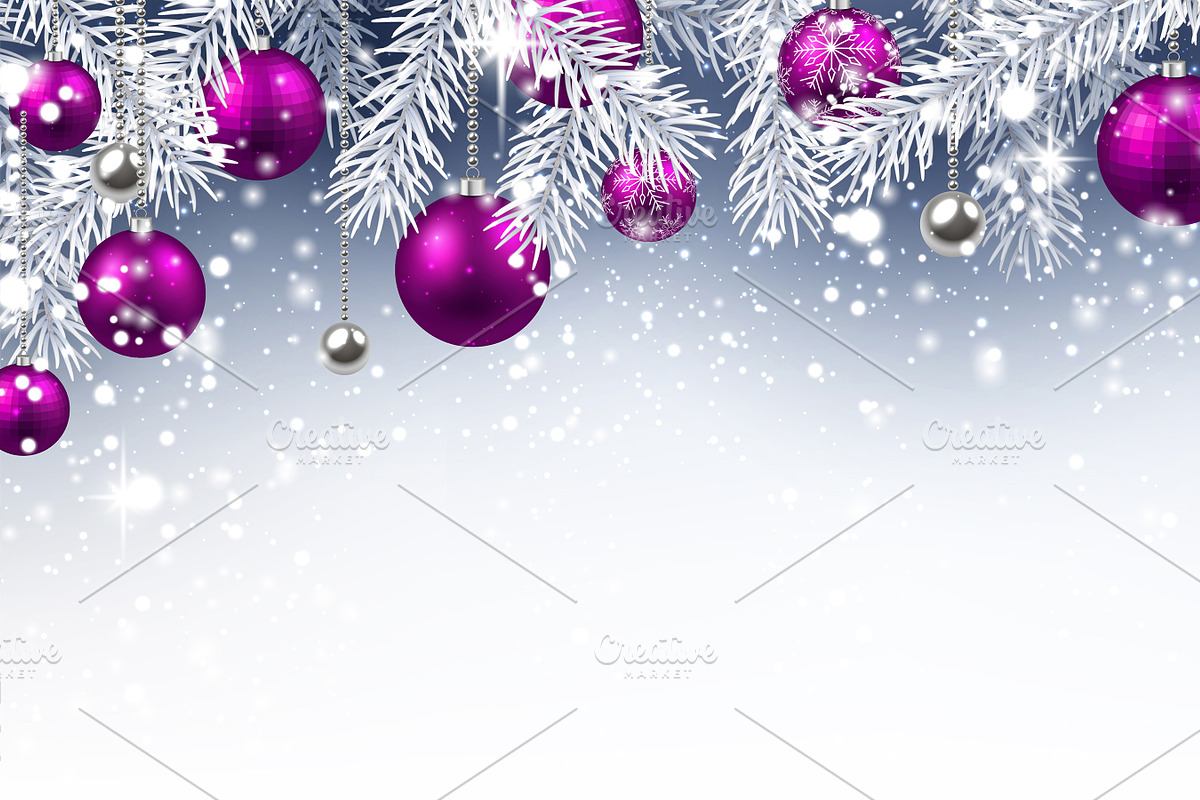 Big violet Christmas & New Year set, a Decorative Illustration by Vjom (Photo 14 of 20)