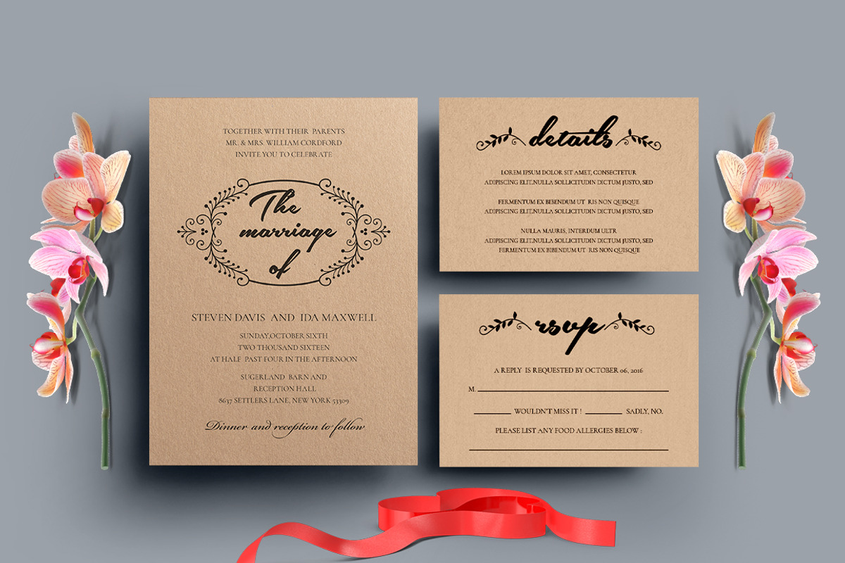 Wedding Invitation Set - VII, an Invitation Template by TemplateCrafts (Photo 1 of 4)