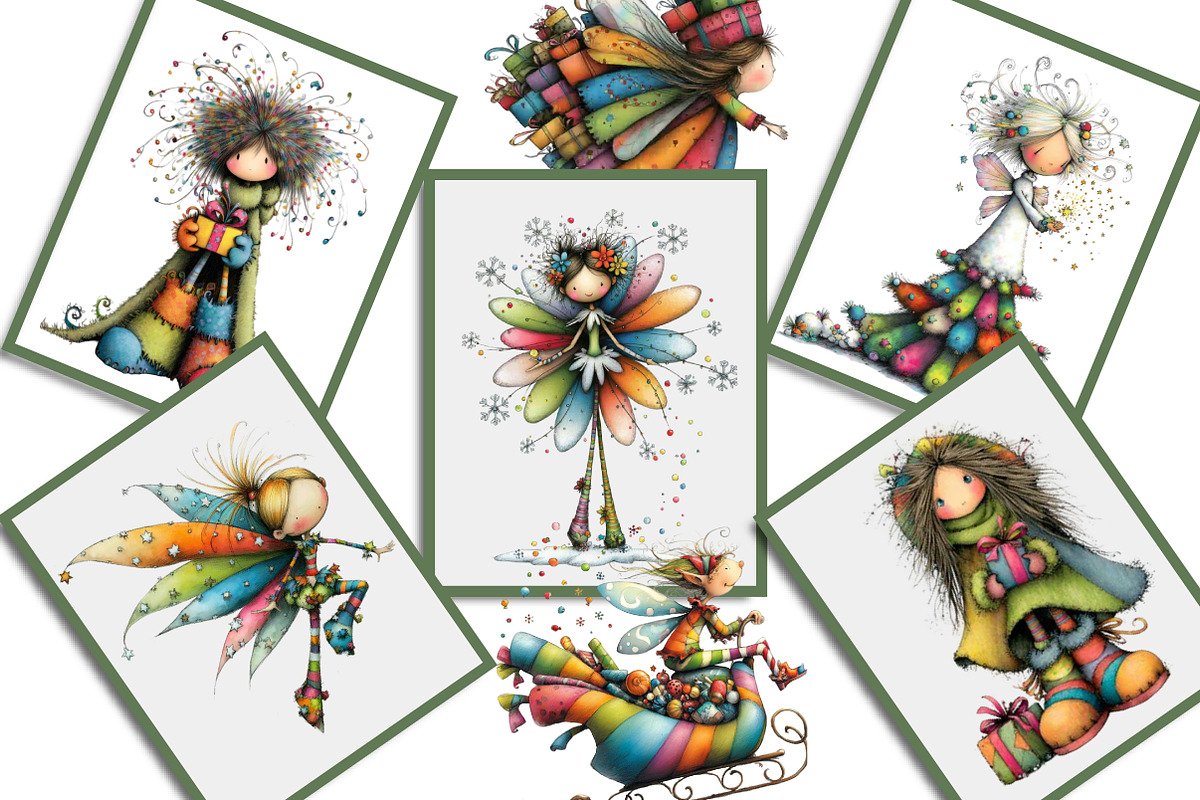 Whimsical Christmas Fairy Clipart, an Illustration by Creative Art (Photo 10 of 12)
