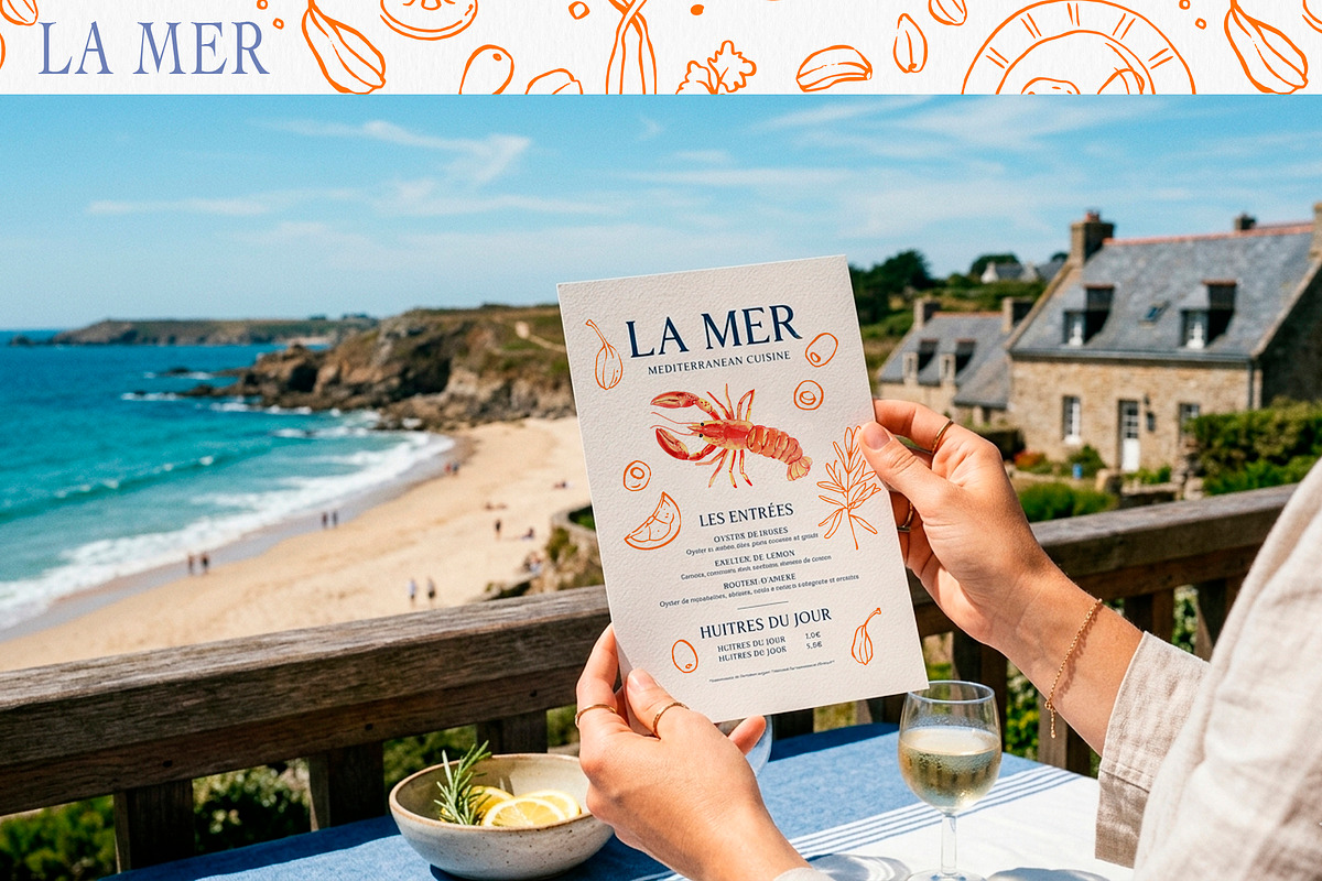 La Mer Mediterranean Seafood Graphic, a Food Illustration by Volha Studio (Photo 3 of 15)