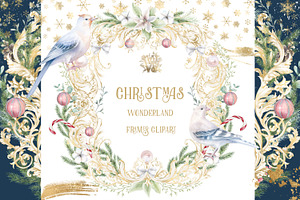 Golden Christmas Clipart Frames